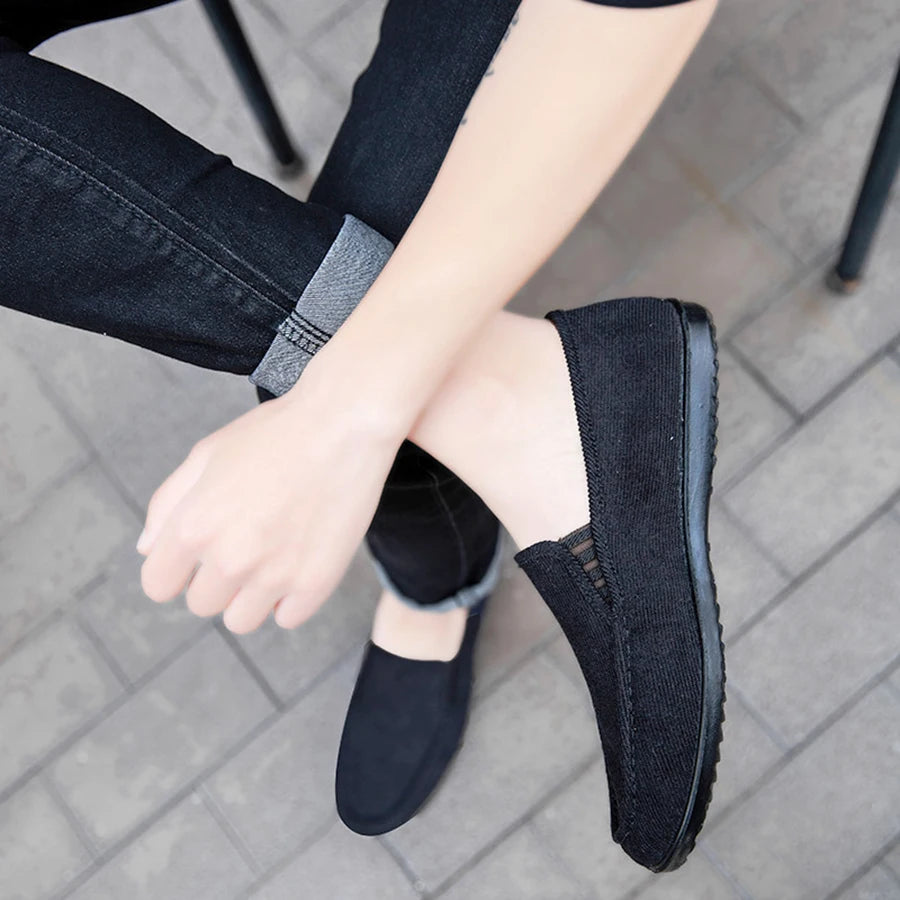 New Men Loafers Shoes Brand Fashion Soft Man Moccasins Loafers Canvas Slip-On Casual Shoes Men Outdoor Walking Men Footwear