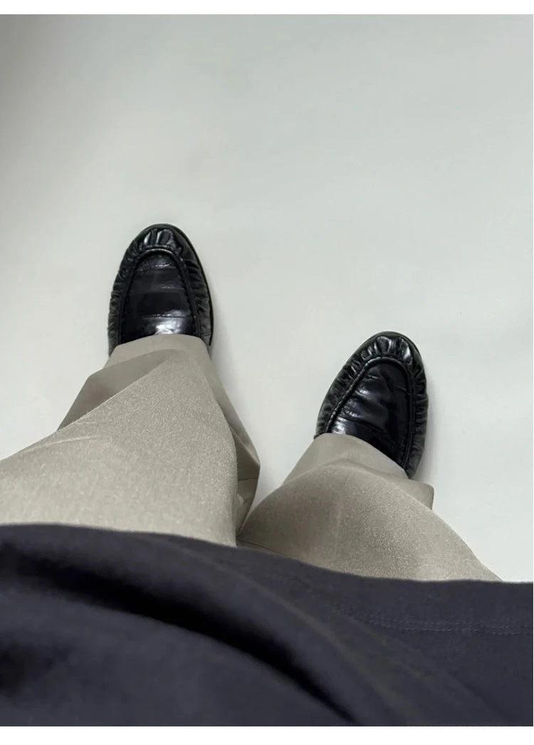 Loafers Woman Schoenen Dames Luxury 2025 Vintage Pleated Casual Single Shoes Commuting British-style Small leather Shoes Manual