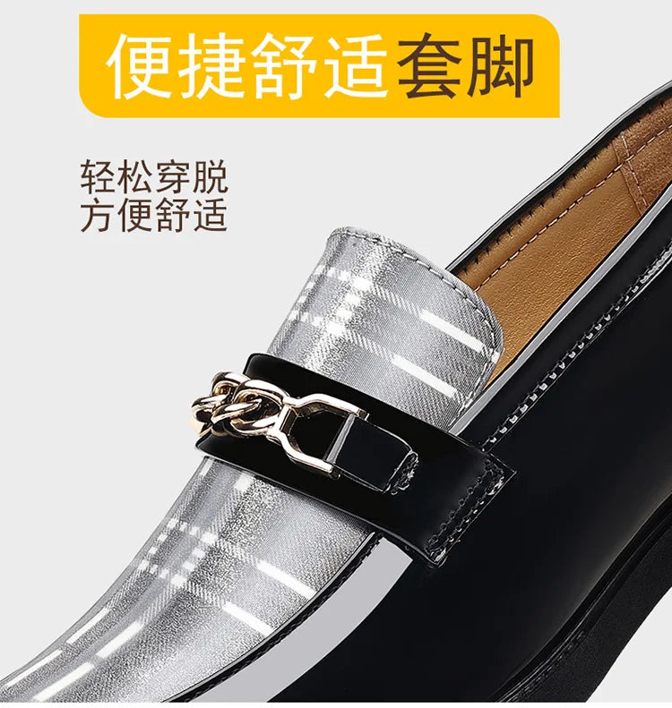 White Men's Dress Shoes Pointed Toe Oxfords Classic Business Men Leather Shoes Slip on Wedding Casual Shoes  Comfortable Loafers