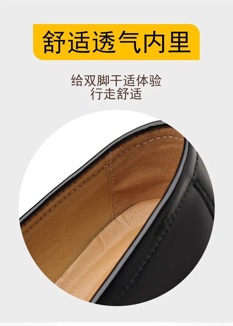 White Men's Dress Shoes Pointed Toe Oxfords Classic Business Men Leather Shoes Slip on Wedding Casual Shoes  Comfortable Loafers