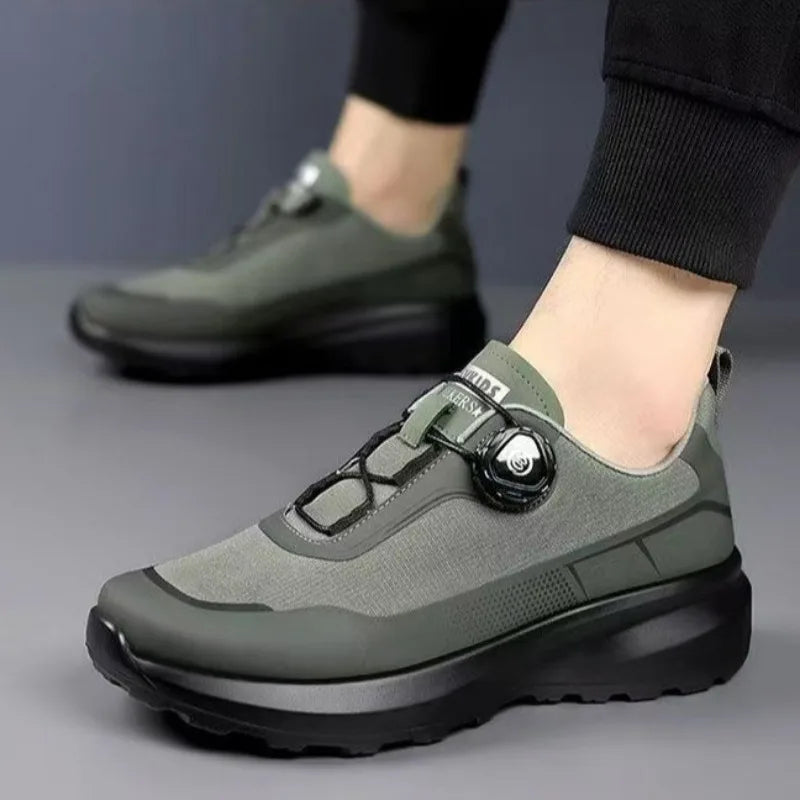 Original New Men Rotating-button Driving Sneakers Platform Casual Walking Shoes Outdoor Wear-resistant Running Sports Shoes Plus