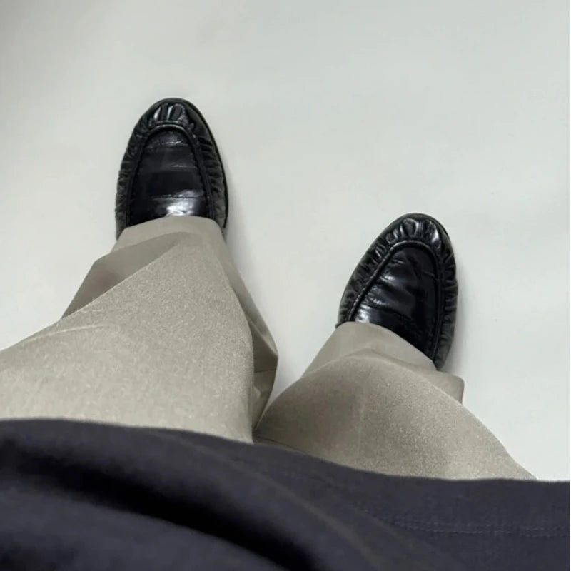 Loafers Woman Schoenen Dames Luxury 2025 Vintage Pleated Casual Single Shoes Commuting British-style Small leather Shoes Manual