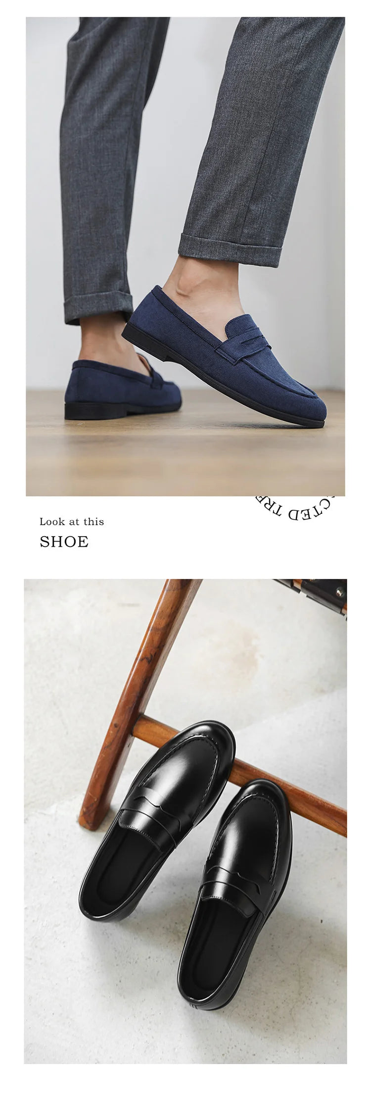 New Fashion Blue Men's Loafers Shoes Big Size 46 Suede Leather Shoes Men Slp-on Casual Shoes for Men Footwear mocassins hommes