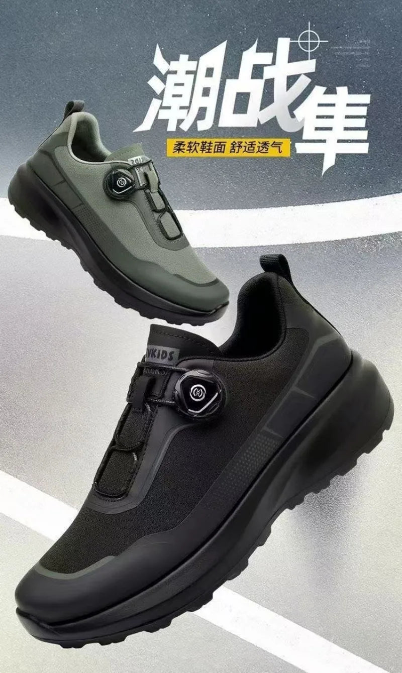 Original New Men Rotating-button Driving Sneakers Platform Casual Walking Shoes Outdoor Wear-resistant Running Sports Shoes Plus