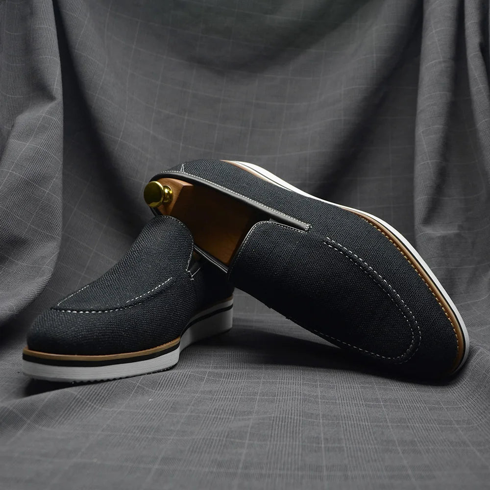 Designer Original Luxury Casual Slip-on Sneakers Daily Driving Loafers Shoes 4 Colors Leather Lined Denim Cloth Shoes  Men 2024