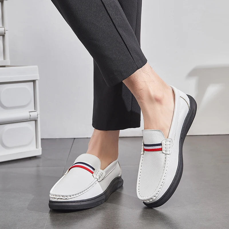 YRZL Loafers for Men Leather Loafers Mens Casual Shoes Soft Slip On Moccasins Comfortable Lightweight Non Slip Formal Loafers