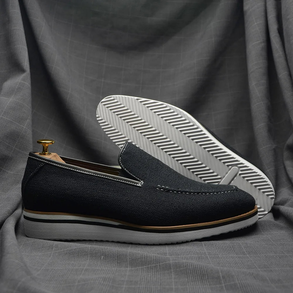 Designer Original Luxury Casual Slip-on Sneakers Daily Driving Loafers Shoes 4 Colors Leather Lined Denim Cloth Shoes  Men 2024