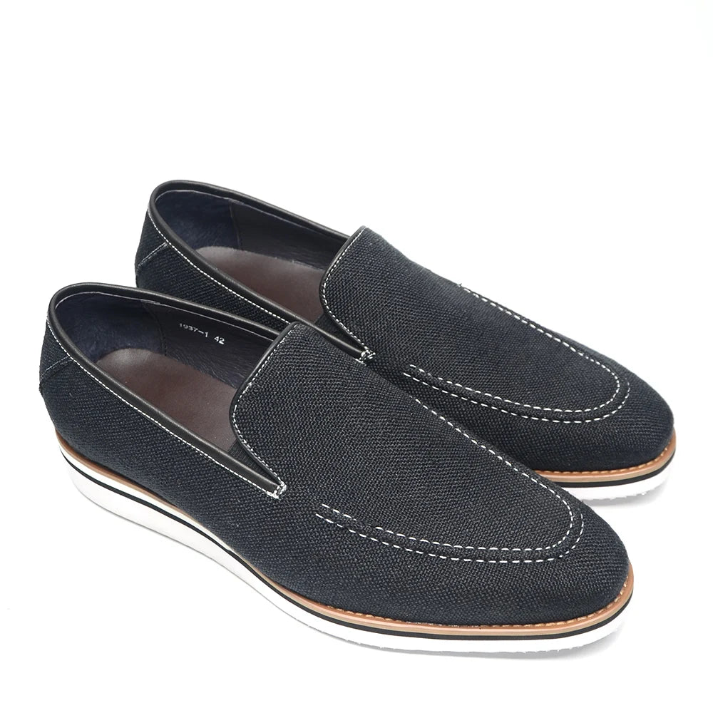 Designer Original Luxury Casual Slip-on Sneakers Daily Driving Loafers Shoes 4 Colors Leather Lined Denim Cloth Shoes  Men 2024