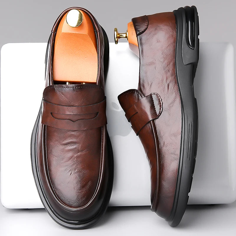 High Quality Fashionable Loafers Leather Men Business Formal Casual Leather Shoes Spring Men Soft and Comfortable Leather Shoes
