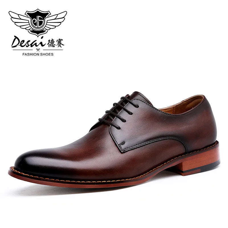 Desai Genuine Leather Derby Shoes Men business dress shoes For nan brand footwear Men's casual shoes classic Gifts
