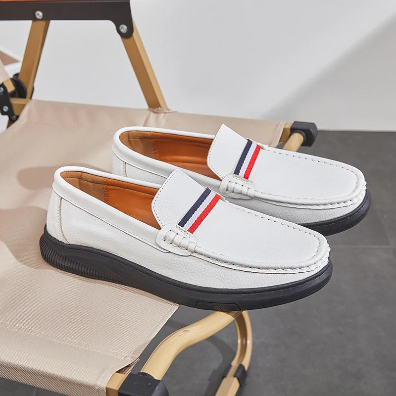 YRZL Loafers for Men Leather Loafers Mens Casual Shoes Soft Slip On Moccasins Comfortable Lightweight Non Slip Formal Loafers