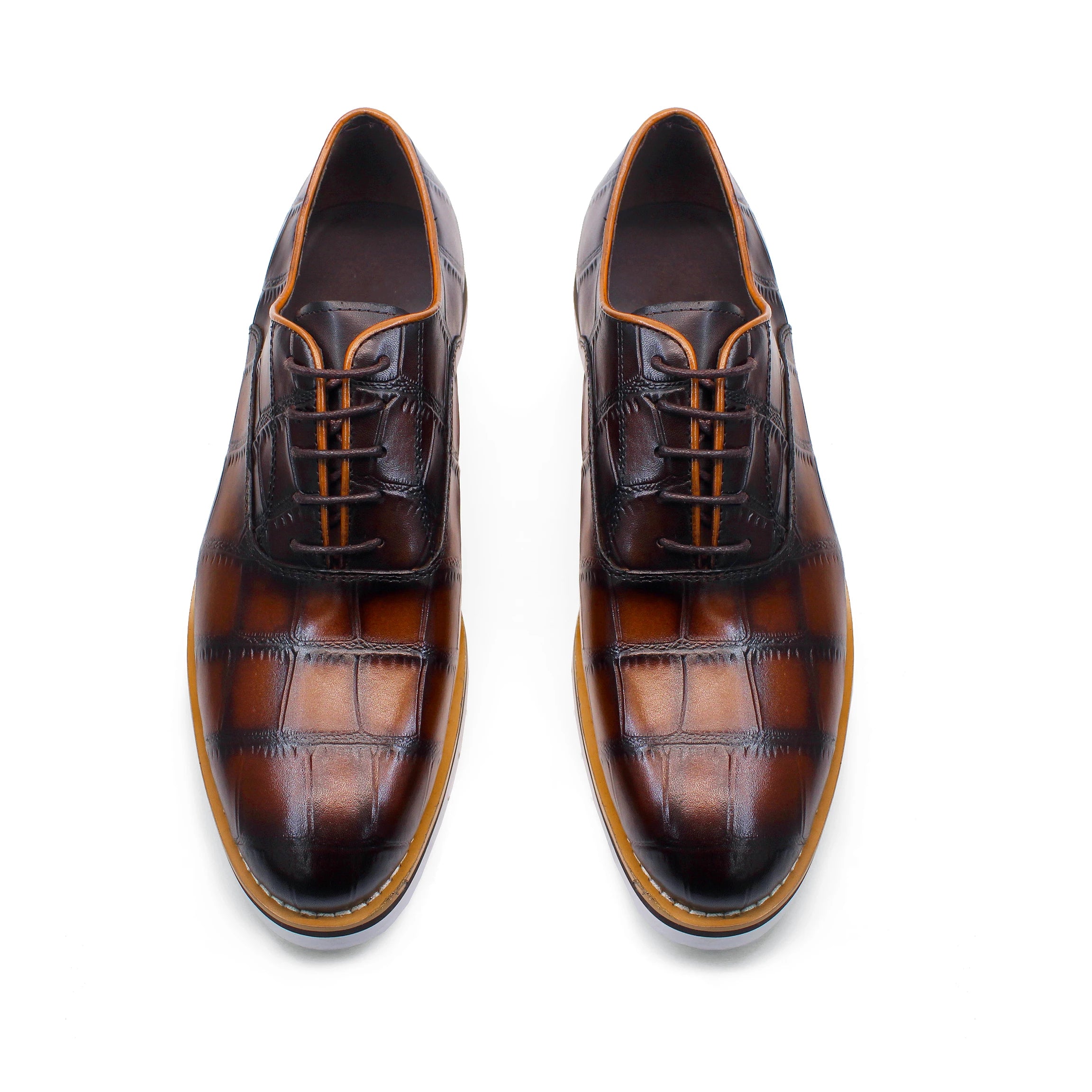 New Men's Business Leather Shoes Fashion Summer Lace-Up Blue Black Hand Carved Wedding Shoes Office Oxford Shoes