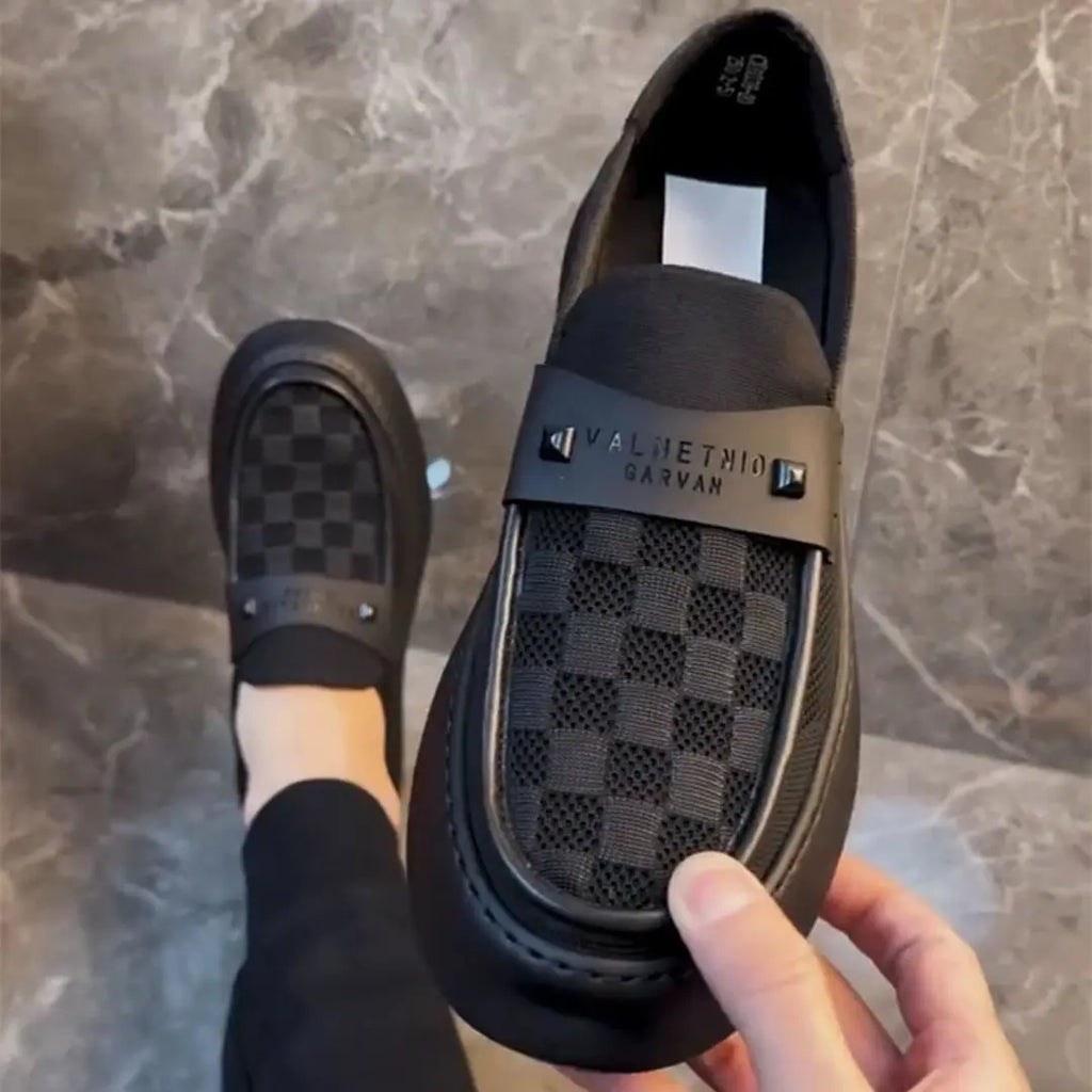 British Men Casual Lazy Shoes Business Slip On Bean Shoes Male Flat Shoes Platform Dress Man Leather Shoe Summer Autumn Loafers