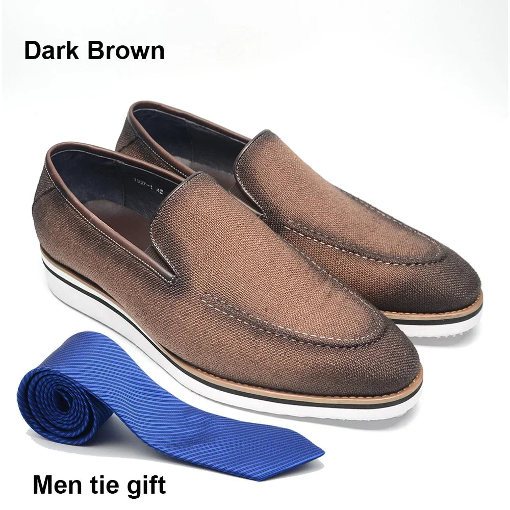 Designer Original Luxury Casual Slip-on Sneakers Daily Driving Loafers Shoes 4 Colors Leather Lined Denim Cloth Shoes  Men 2024