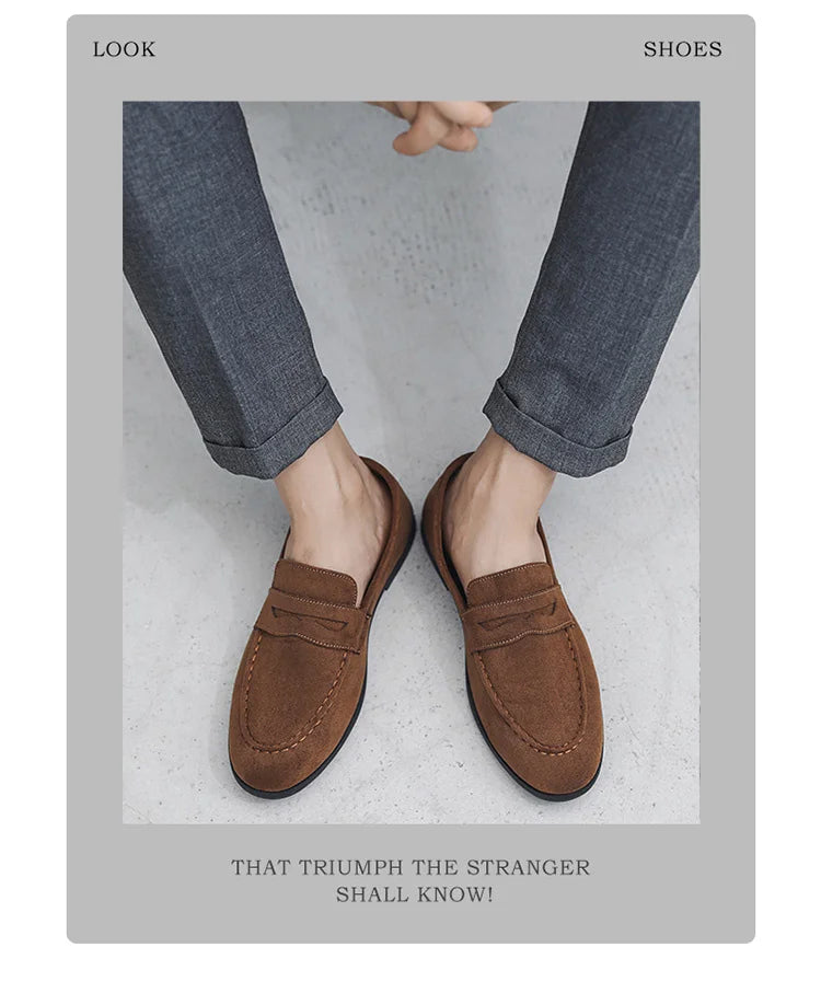 New Fashion Blue Men's Loafers Shoes Big Size 46 Suede Leather Shoes Men Slp-on Casual Shoes for Men Footwear mocassins hommes