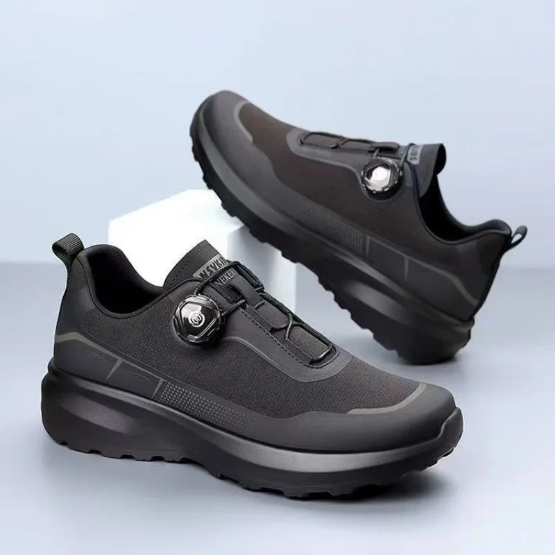Original New Men Rotating-button Driving Sneakers Platform Casual Walking Shoes Outdoor Wear-resistant Running Sports Shoes Plus