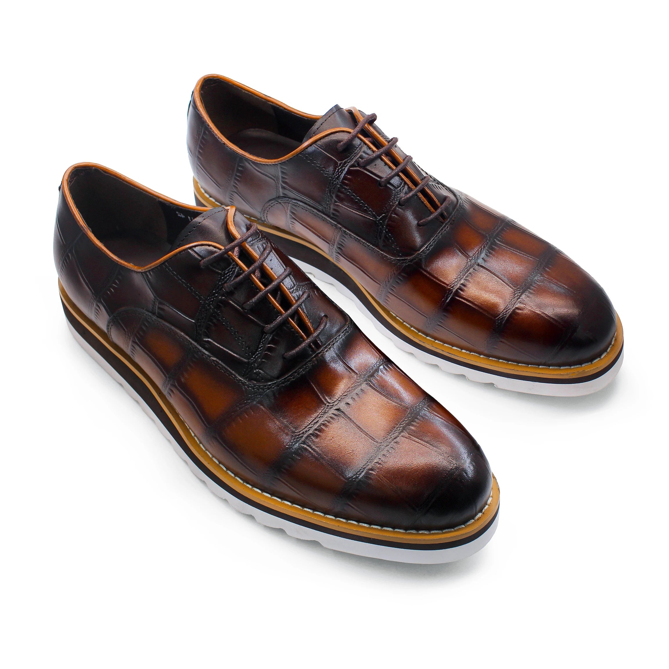 New Men's Business Leather Shoes Fashion Summer Lace-Up Blue Black Hand Carved Wedding Shoes Office Oxford Shoes