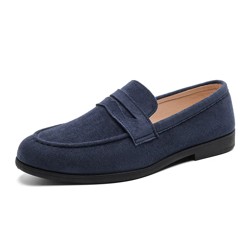 New Fashion Blue Men's Loafers Shoes Big Size 46 Suede Leather Shoes Men Slp-on Casual Shoes for Men Footwear mocassins hommes