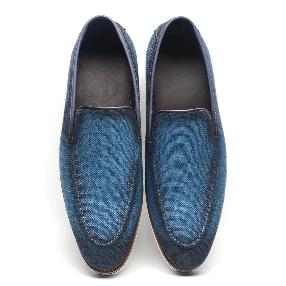 Designer Original Luxury Casual Slip-on Sneakers Daily Driving Loafers Shoes 4 Colors Leather Lined Denim Cloth Shoes  Men 2024