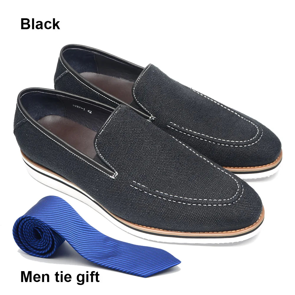 Designer Original Luxury Casual Slip-on Sneakers Daily Driving Loafers Shoes 4 Colors Leather Lined Denim Cloth Shoes  Men 2024