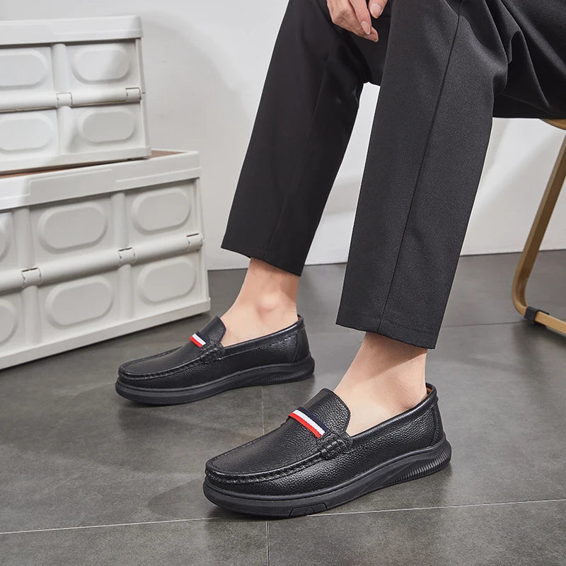 YRZL Loafers for Men Leather Loafers Mens Casual Shoes Soft Slip On Moccasins Comfortable Lightweight Non Slip Formal Loafers
