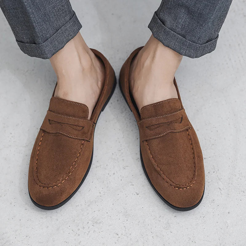 New Fashion Blue Men's Loafers Shoes Big Size 46 Suede Leather Shoes Men Slp-on Casual Shoes for Men Footwear mocassins hommes