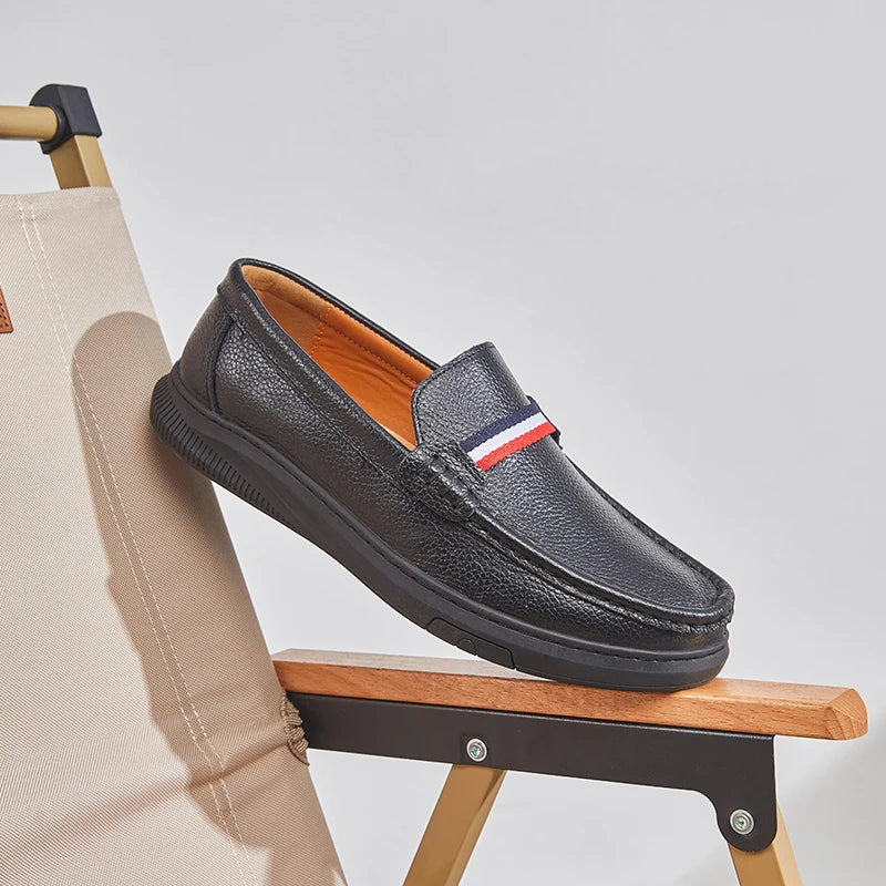 YRZL Loafers for Men Leather Loafers Mens Casual Shoes Soft Slip On Moccasins Comfortable Lightweight Non Slip Formal Loafers