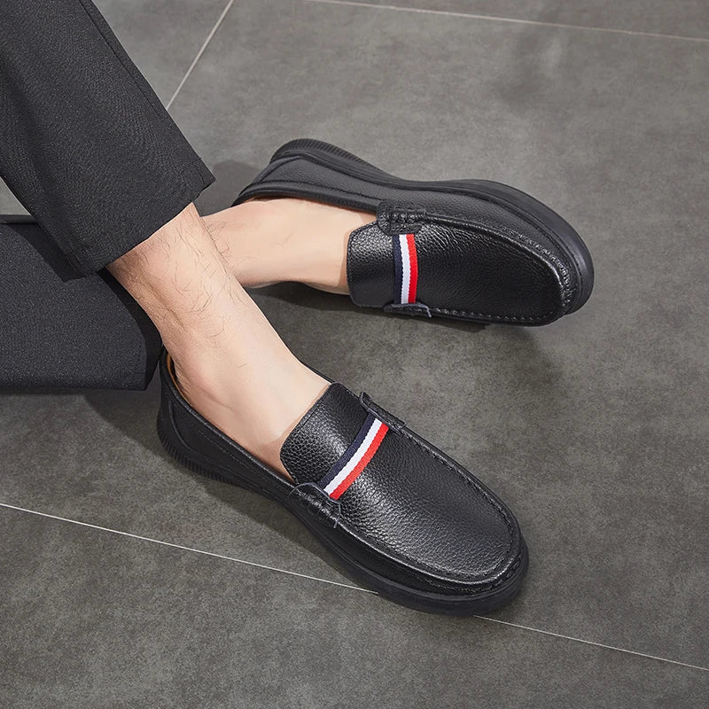 YRZL Loafers for Men Leather Loafers Mens Casual Shoes Soft Slip On Moccasins Comfortable Lightweight Non Slip Formal Loafers