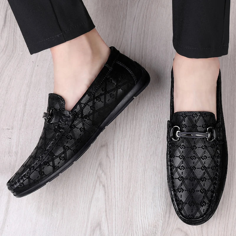 2022 New Black Loafers Men's Leather High Quality Designer Men's Shoes Leather Shoes Soft Sole Comfortable Casual Shoes Moccasin