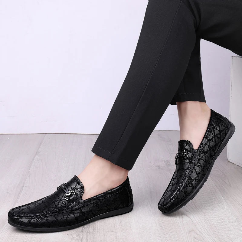 2022 New Black Loafers Men's Leather High Quality Designer Men's Shoes Leather Shoes Soft Sole Comfortable Casual Shoes Moccasin