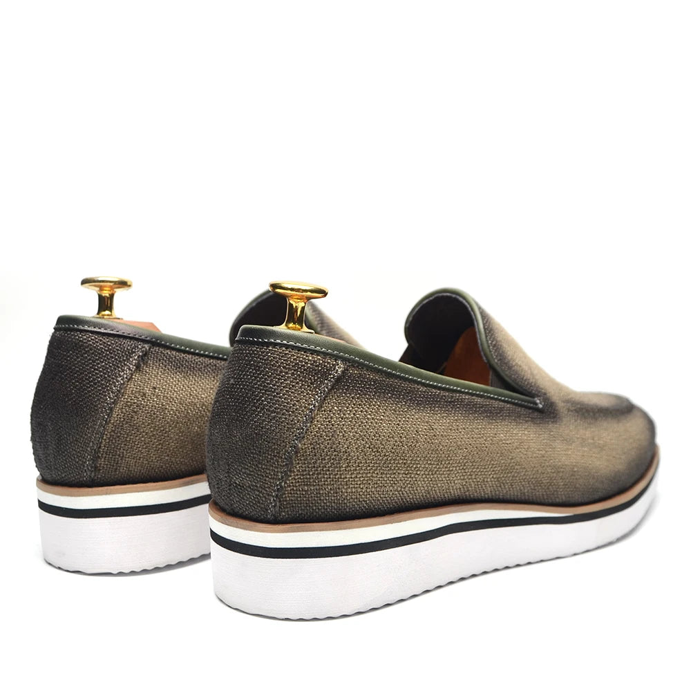 Designer Original Luxury Casual Slip-on Sneakers Daily Driving Loafers Shoes 4 Colors Leather Lined Denim Cloth Shoes  Men 2024