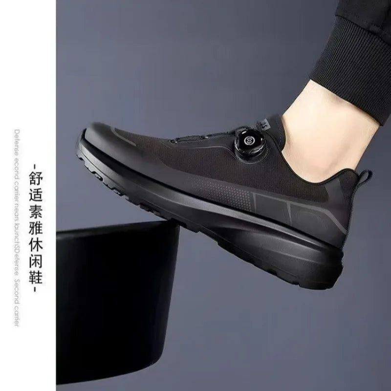 Original New Men Rotating-button Driving Sneakers Platform Casual Walking Shoes Outdoor Wear-resistant Running Sports Shoes Plus