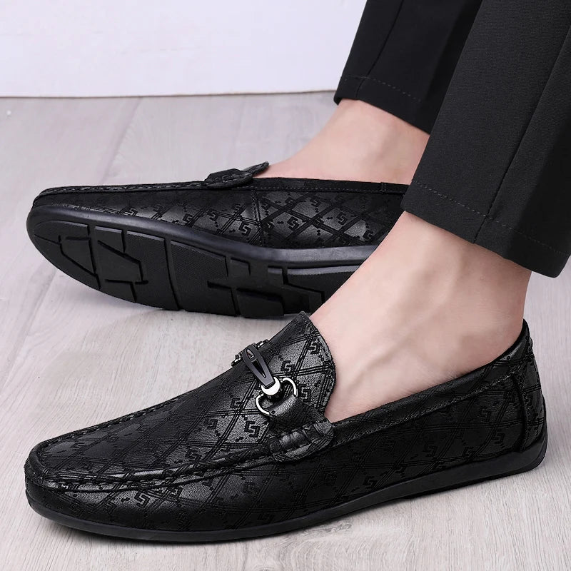 2022 New Black Loafers Men's Leather High Quality Designer Men's Shoes Leather Shoes Soft Sole Comfortable Casual Shoes Moccasin