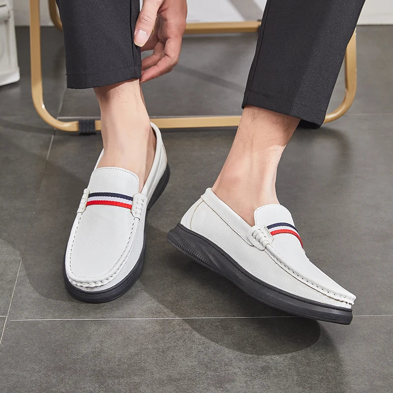 YRZL Loafers for Men Leather Loafers Mens Casual Shoes Soft Slip On Moccasins Comfortable Lightweight Non Slip Formal Loafers