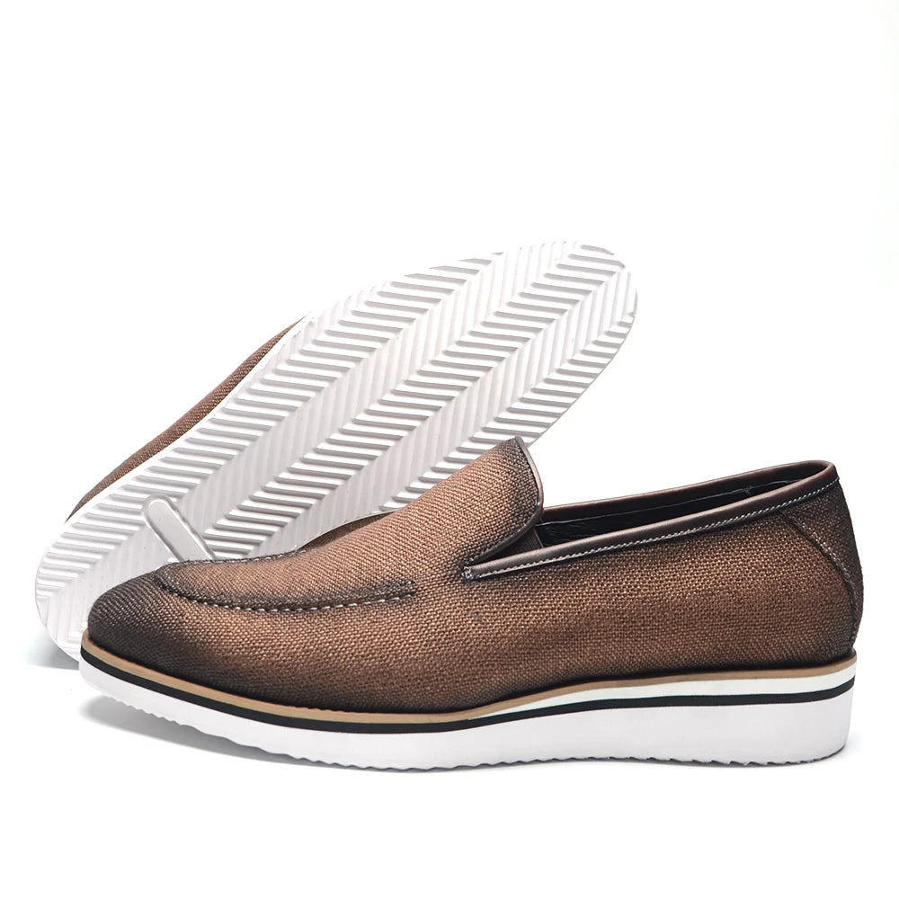 Designer Original Luxury Casual Slip-on Sneakers Daily Driving Loafers Shoes 4 Colors Leather Lined Denim Cloth Shoes  Men 2024