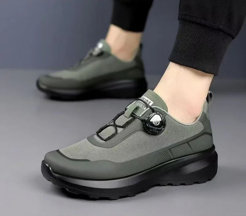 Original New Men Rotating-button Driving Sneakers Platform Casual Walking Shoes Outdoor Wear-resistant Running Sports Shoes Plus