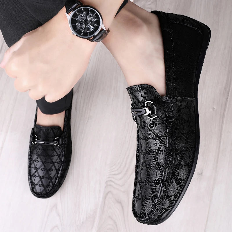 2022 New Black Loafers Men's Leather High Quality Designer Men's Shoes Leather Shoes Soft Sole Comfortable Casual Shoes Moccasin