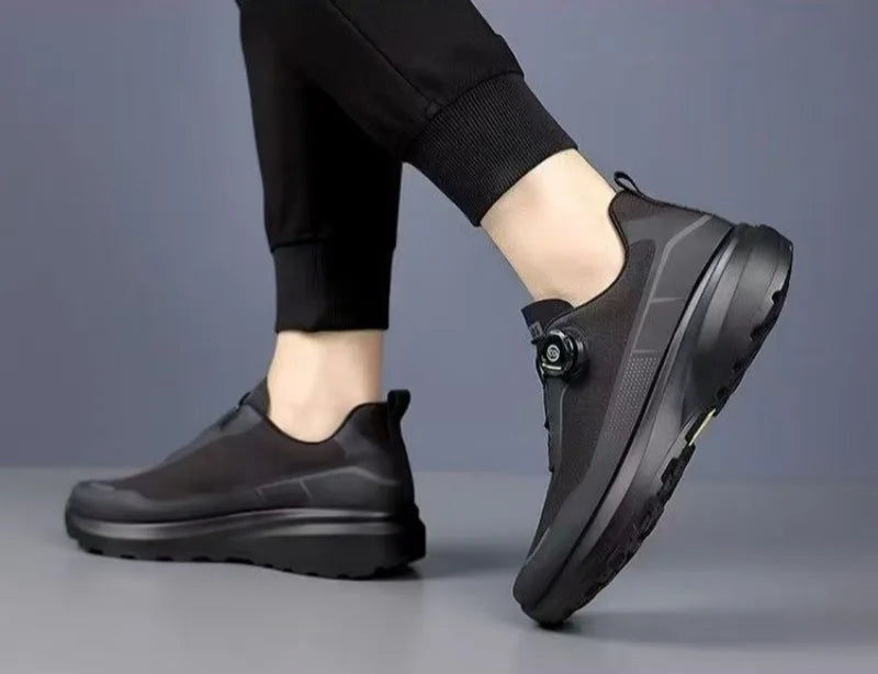 Original New Men Rotating-button Driving Sneakers Platform Casual Walking Shoes Outdoor Wear-resistant Running Sports Shoes Plus